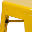 Newark Series 24" High Backless Metal Counter Height Stool with Square Seat for Indoor-Outdoor Use