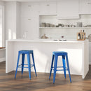 Newark Series 30" High Backless Metal Bar Height Stool with Square Seat for Indoor-Outdoor Use