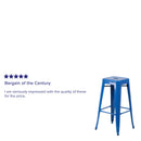 Newark Series 30" High Backless Metal Bar Height Stool with Square Seat for Indoor-Outdoor Use