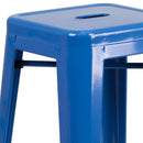 Newark Series 30" High Backless Metal Bar Height Stool with Square Seat for Indoor-Outdoor Use