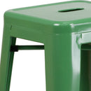 Newark Series 30" High Backless Metal Bar Height Stool with Square Seat for Indoor-Outdoor Use