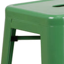 Newark Series 30" High Backless Metal Bar Height Stool with Square Seat for Indoor-Outdoor Use