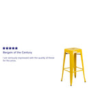 Newark Series 30" High Backless Metal Bar Height Stool with Square Seat for Indoor-Outdoor Use