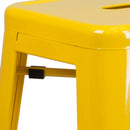 Newark Series 30" High Backless Metal Bar Height Stool with Square Seat for Indoor-Outdoor Use