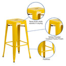 Newark Series 30" High Backless Metal Bar Height Stool with Square Seat for Indoor-Outdoor Use