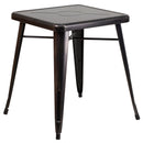 Benson 23.75" Square Metal Dining Table for Indoor and Outdoor Use