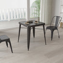 Benson 23.75" Square Metal Dining Table for Indoor and Outdoor Use