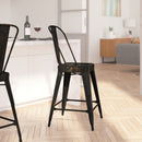 Dothan Series 24" High Metal Counter Height Stool with Removable Back for Indoor-Outdoor Use