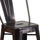 Dothan Series 24" High Metal Counter Height Stool with Removable Back for Indoor-Outdoor Use