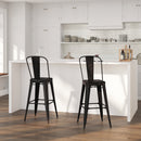 Dothan Series 30" High Metal Bar Height Stool with Removable Back for Indoor-Outdoor Use