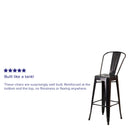 Dothan Series 30" High Metal Bar Height Stool with Removable Back for Indoor-Outdoor Use
