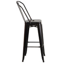 Dothan Series 30" High Metal Bar Height Stool with Removable Back for Indoor-Outdoor Use