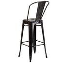 Dothan Series 30" High Metal Bar Height Stool with Removable Back for Indoor-Outdoor Use
