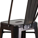 Dothan Series 30" High Metal Bar Height Stool with Removable Back for Indoor-Outdoor Use