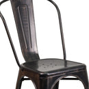 Amsterdam Metal Dining Chair With Curved Vertical Slatted Back And Square Seat
