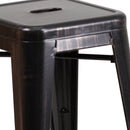 Newark Series 24" High Backless Metal Counter Height Stool with Square Seat for Indoor-Outdoor Use