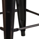 Newark Series 24" High Backless Metal Counter Height Stool with Square Seat for Indoor-Outdoor Use