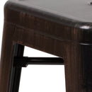 Newark Series 24" High Backless Metal Counter Height Stool with Square Seat for Indoor-Outdoor Use