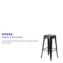 Newark Series 30" High Backless Metal Bar Height Stool with Square Seat for Indoor-Outdoor Use