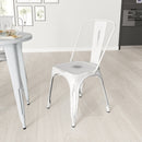 Banks Indoor/Outdoor Stacking Metal Dining Chair with Single Slat Back and Distressed Powder Coated Finish