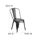 Banks Indoor/Outdoor Stacking Metal Dining Chair with Single Slat Back and Distressed Powder Coated Finish