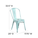 Banks Indoor/Outdoor Stacking Metal Dining Chair with Single Slat Back and Distressed Powder Coated Finish