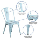 Banks Indoor/Outdoor Stacking Metal Dining Chair with Single Slat Back and Distressed Powder Coated Finish