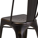 Banks Indoor/Outdoor Stacking Metal Dining Chair with Single Slat Back and Distressed Powder Coated Finish
