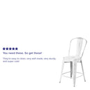 Sabine 24" Metal Indoor-Outdoor Counter Stool with Vertical Slat Back and Integrated Footrest