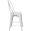 Sabine 24" Metal Indoor-Outdoor Counter Stool with Vertical Slat Back and Integrated Footrest