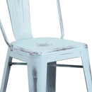 Sabine 24" Metal Indoor-Outdoor Counter Stool with Vertical Slat Back and Integrated Footrest