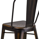 Sabine 24" Metal Indoor-Outdoor Counter Stool with Vertical Slat Back and Integrated Footrest