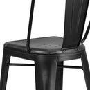 Sabine 30" Metal Indoor-Outdoor Counter Stool with Vertical Slat Back and Integrated Footrest