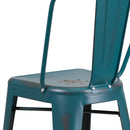 Sabine 30" Metal Indoor-Outdoor Counter Stool with Vertical Slat Back and Integrated Footrest