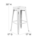 Elba Series Metal 30" Bar Height Stool with Distressed Powder Coated Finish and Integrated Floor Glides