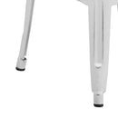 Elba Series Metal 30" Bar Height Stool with Distressed Powder Coated Finish and Integrated Floor Glides