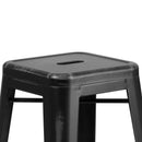 Elba Series Metal 30" Bar Height Stool with Distressed Powder Coated Finish and Integrated Floor Glides
