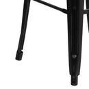 Elba Series Metal 30" Bar Height Stool with Distressed Powder Coated Finish and Integrated Floor Glides