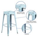 Elba Series Metal 30" Bar Height Stool with Distressed Powder Coated Finish and Integrated Floor Glides
