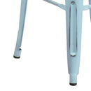 Elba Series Metal 30" Bar Height Stool with Distressed Powder Coated Finish and Integrated Floor Glides