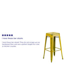 Elba Series Metal 30" Bar Height Stool with Distressed Powder Coated Finish and Integrated Floor Glides