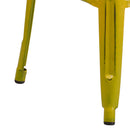 Elba Series Metal 30" Bar Height Stool with Distressed Powder Coated Finish and Integrated Floor Glides