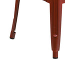 Elba Series Metal 30" Bar Height Stool with Distressed Powder Coated Finish and Integrated Floor Glides