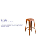 Elba Series Metal 30" Bar Height Stool with Distressed Powder Coated Finish and Integrated Floor Glides