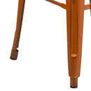 Elba Series Metal 30" Bar Height Stool with Distressed Powder Coated Finish and Integrated Floor Glides