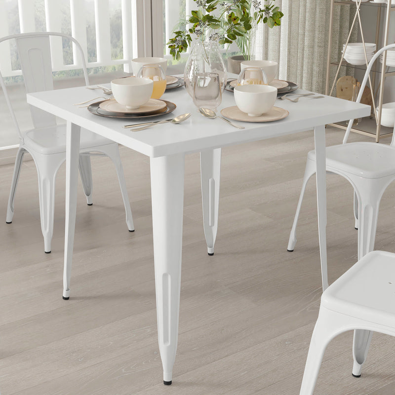 Nash 31.5" Square Metal Table for Indoor and Outdoor Use