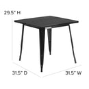 Nash 31.5" Square Metal Table for Indoor and Outdoor Use