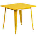 Nash 31.5" Square Metal Table for Indoor and Outdoor Use