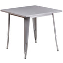 Nash 31.5" Square Metal Table for Indoor and Outdoor Use