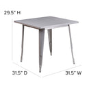 Nash 31.5" Square Metal Table for Indoor and Outdoor Use